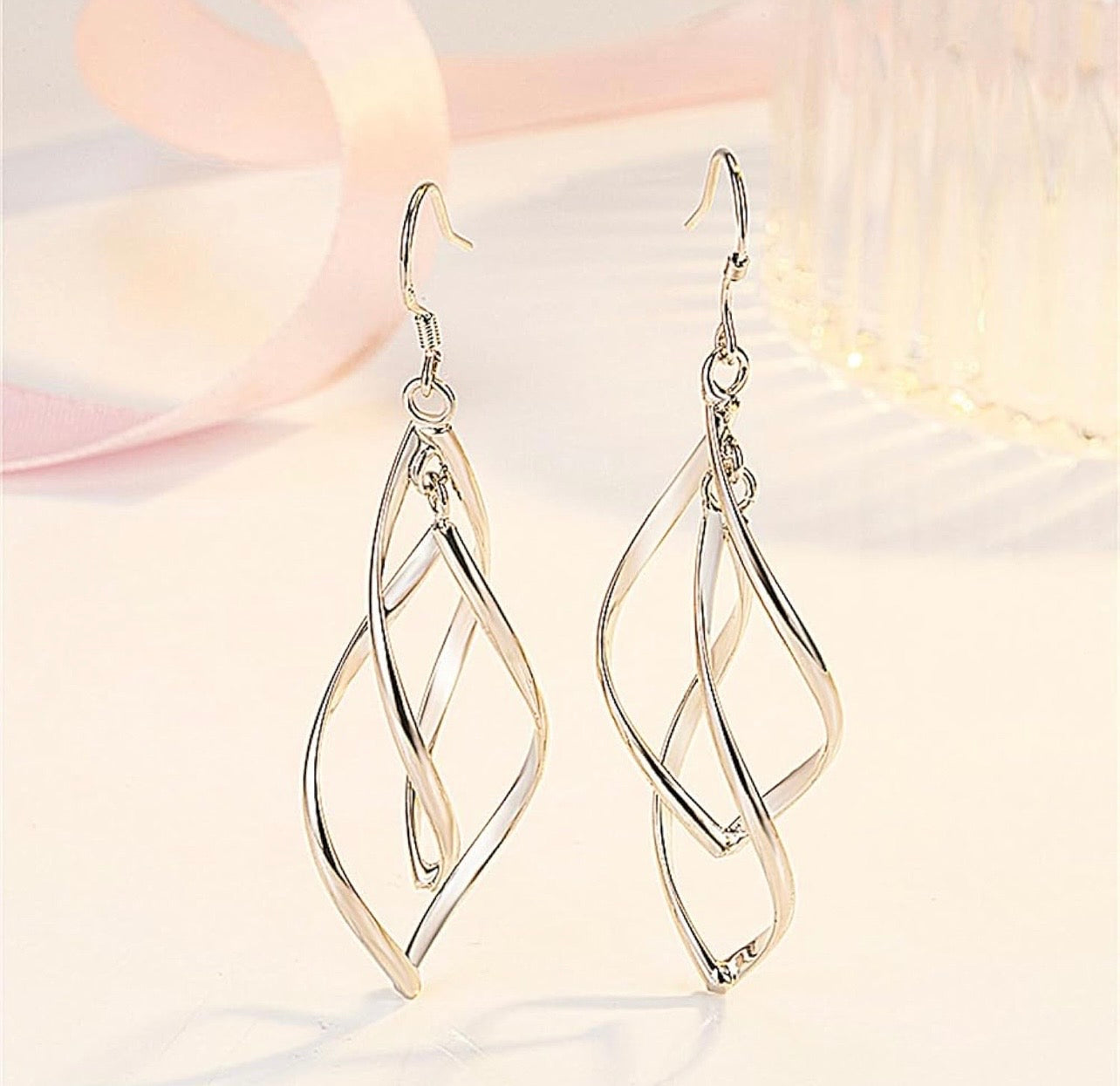 925 Sterling Silver Hollow Tassels Drop Earrings
