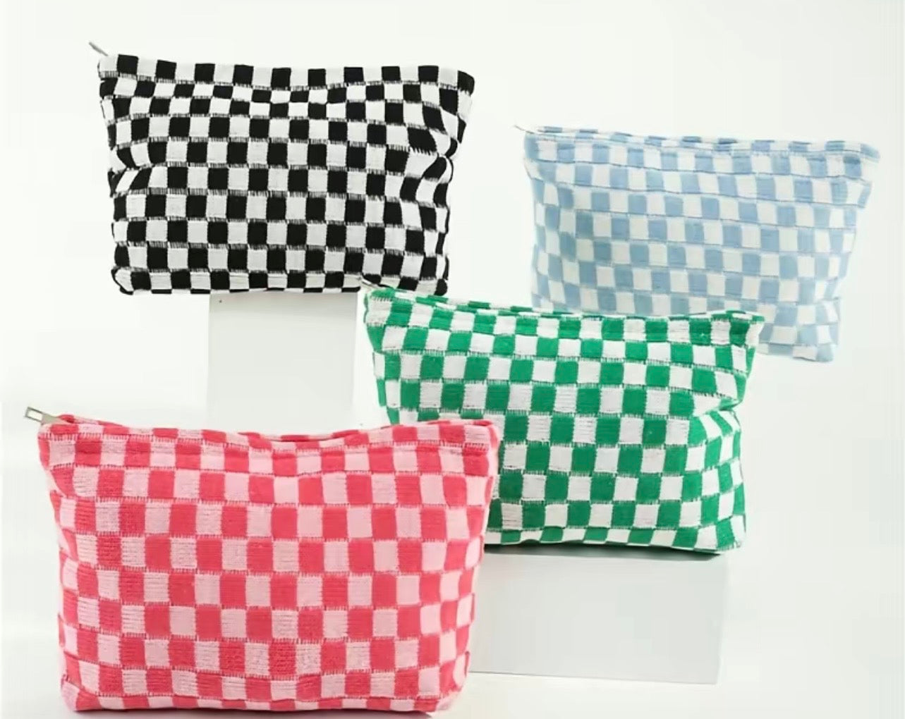 Checkered Make Up Bag
