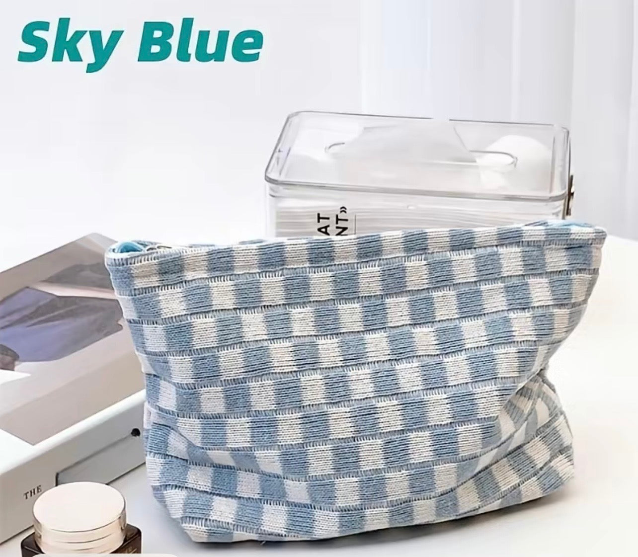 Checkered Make Up Bag