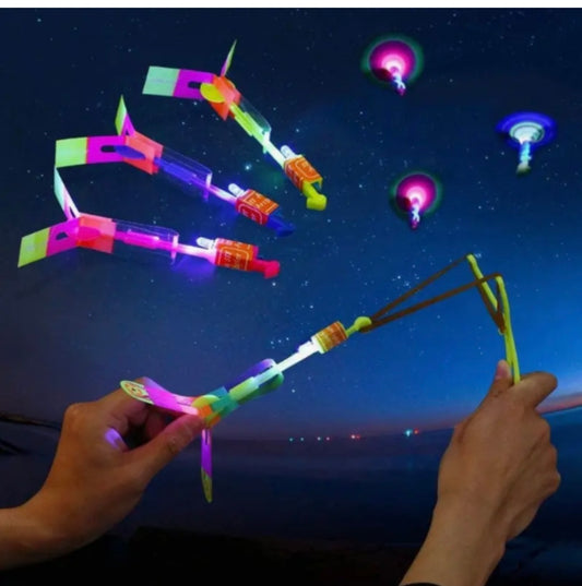 Glow in the dark flying rocket