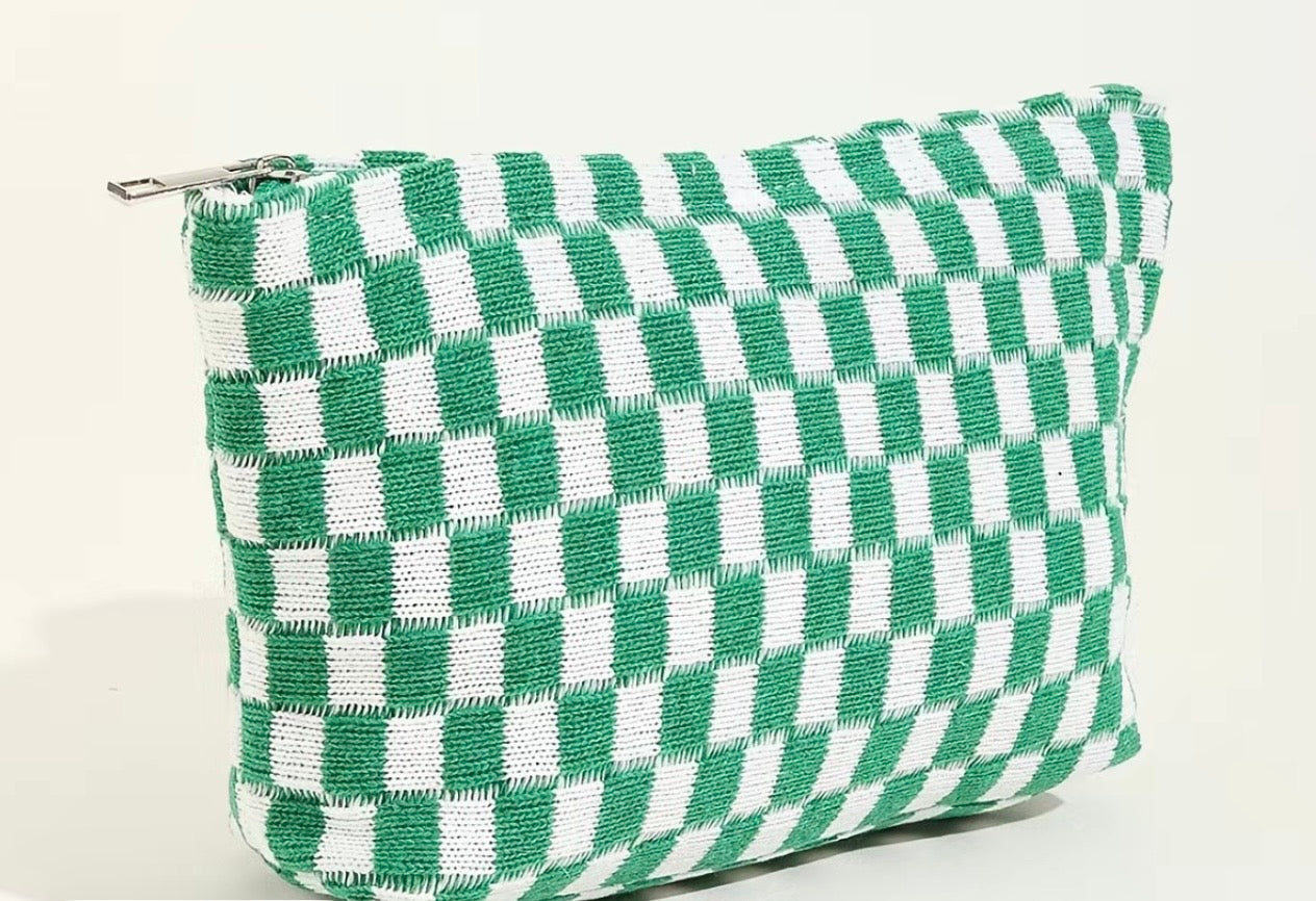 Checkered Make Up Bag