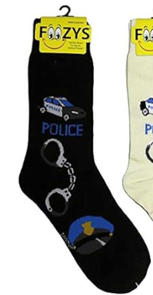 Foozys police man Crew Socks