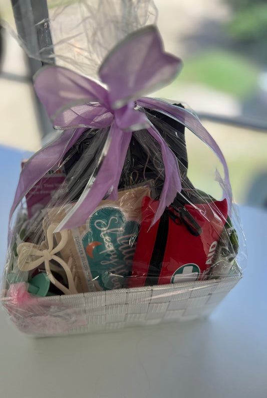 Baby girl and girl mom gift basket