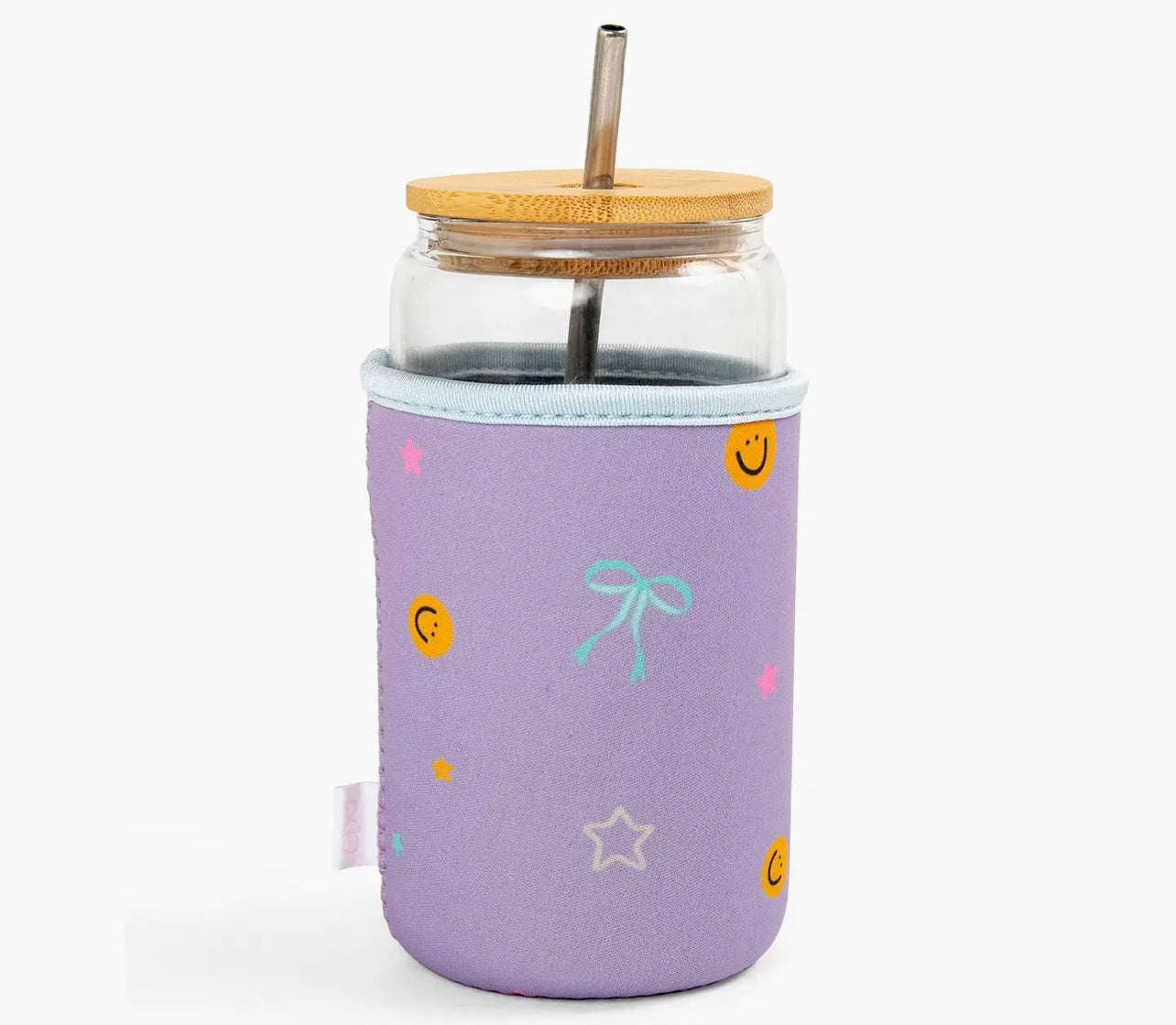 Smiley faces and coquette bows drink sleeve - medium