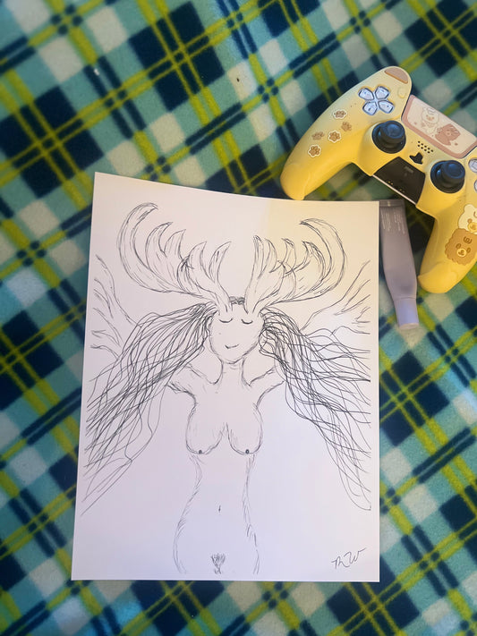 Antler Tree Woman by Raechel Winters